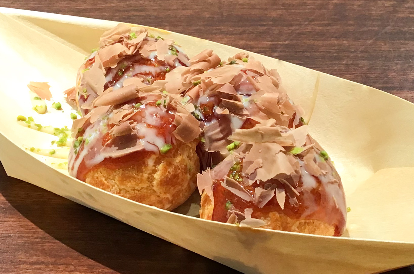 シュークリームで作るなんちゃってたこ焼き